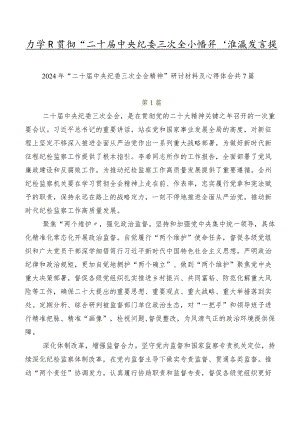 在学习贯彻“二十届中央纪委三次全会精神”交流发言提纲.docx