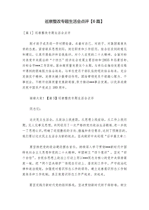 巡察整改专题生活会点评【6篇】_1.docx