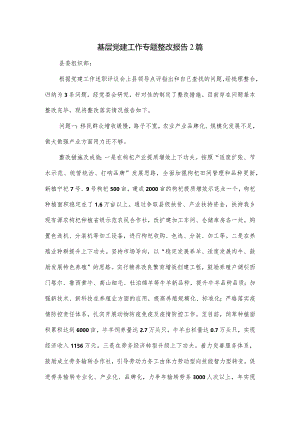 基层党建工作专题整改报告2篇.docx