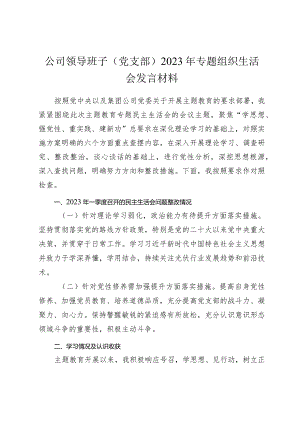 2篇国企公司党员2023-2024年主题教育专题组织生活会六个方面个对照检查剖析发言材料.docx