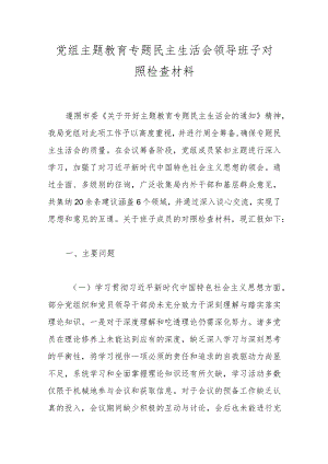 党组主题教育专题民主生活会领导班子对照检查材料.docx