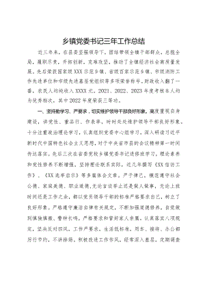 乡镇党委书记三年工作总结.docx