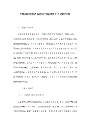 2023年自然资源和规划局局长个人述职报告.docx