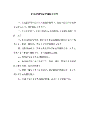 妇幼保健院保卫科科长职责.docx