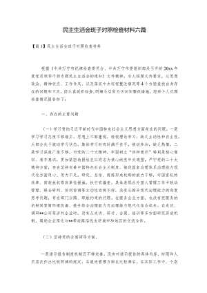 民主生活会班子对照检查材料六篇.docx