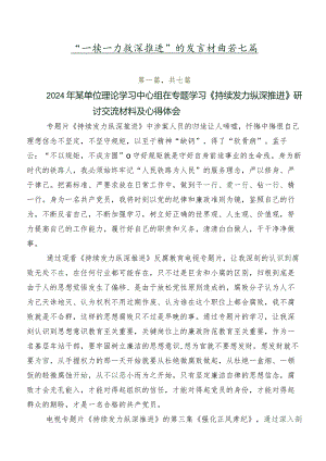 “持续发力 纵深推进”的发言材料共七篇.docx