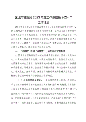 区城市管理局2023年度工作总结暨2024年工作计划.docx