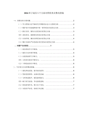 2024班子成员六个方面对照检查及整改措施.docx