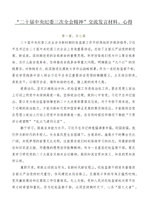 “二十届中央纪委三次全会精神”交流发言材料、心得.docx