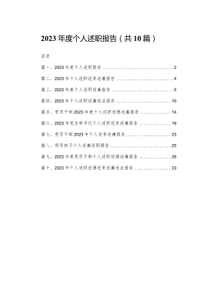 2024年度个人述职报告（共10篇）汇编.docx