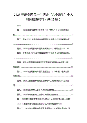 2024年度专题民主生活会“六个带头”个人对照检查材料（共15篇）.docx