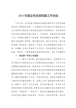2023年国企党支部党建工作总结.docx