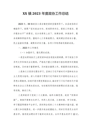 XX镇2023年度政协工作总结.docx