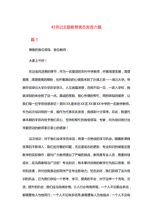 村书记主题教育表态发言六篇.docx