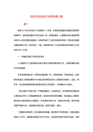 组织生活会班子对照检查三篇.docx
