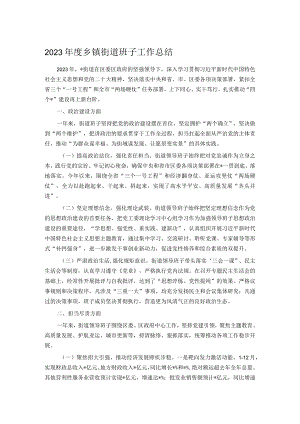 2023年度乡镇街道班子工作总结.docx