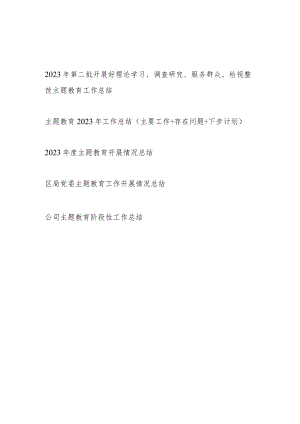 单位党委党支部2024年第二批开展好理论学习、调查研究、服务群众、检视整改工作总结5篇.docx