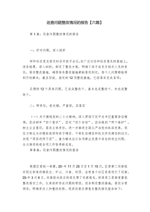 巡查问题整改情况的报告【六篇】.docx