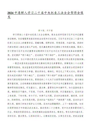 2024年度深入学习二十届中央纪委三次全会精神交流发言稿及心得体会.docx