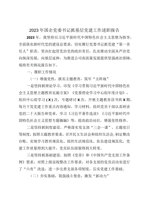 3篇2023-2024年国企公司党委书记抓基层党建工作述职报告.docx
