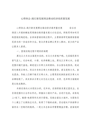 心得体会-践行新发展理念推动经济高质量发展.docx