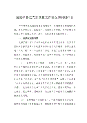 某某镇各党支部党建工作情况的调研报告.docx