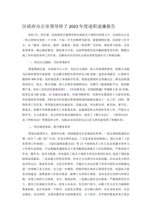 区政府办公室领导班子2023年度述职述廉报告.docx