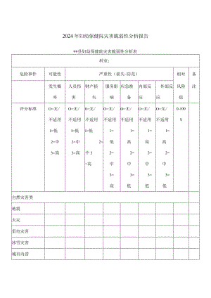 2024年妇幼保健院灾害脆弱性分析报告.docx
