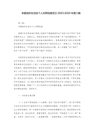 专题组织生活会个人对照检查范文2023-2024年度六篇.docx