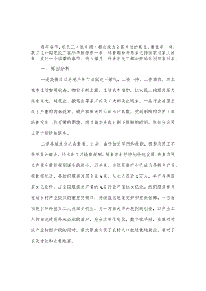 县春节前农民工返乡情况调研报告.docx