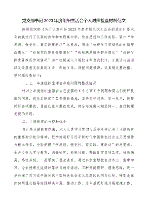 3篇支部书记2023-2024年度组织生活会四个方面个人对照检查材料（上年度整改收获体会创新理论、党性修养、服务群众、模范作用发言提纲检视剖.docx