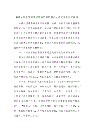 某某主题教育调查研究典型案例剖析成果交流会发言提纲.docx