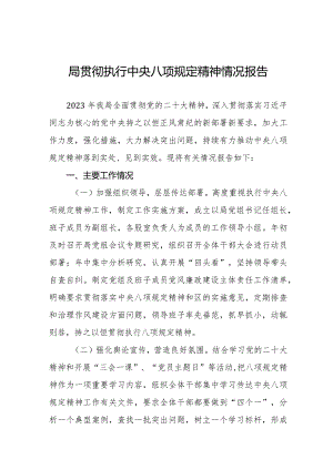 局贯彻执行中央八项规定精神情况报告五篇.docx