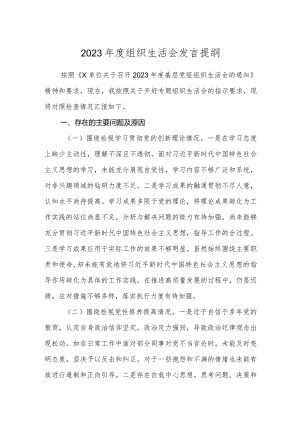 党支部书记2023-2024年度组织生活会四个方面检视个人对照检查发言提纲.docx