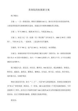 美业美容院拓展新方案.docx