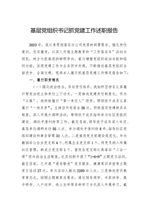 基层党组织书记抓党建工作述职报告.docx