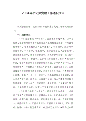 2023年书记抓党建工作述职报告.docx