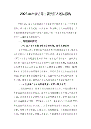 2023年市信访局主要责任人述法报告.docx