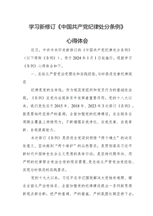 派出所所长学习新修订《中国共产党纪律处分条例》心得体会 合计6份.docx