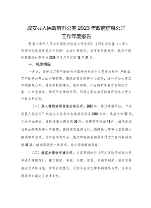 县人民政府办公室2023年政府信息公开工作年度报告.docx