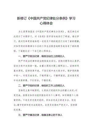 七篇2024年学习贯彻新修订《中国共产党纪律处分条例》心得体会发言稿.docx