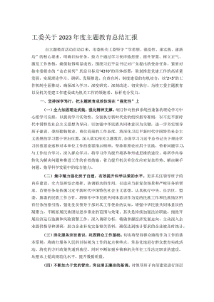 工委关于2023年度主题教育总结汇报.docx