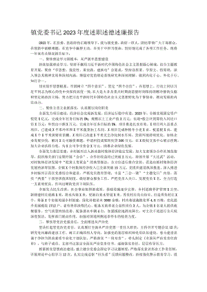 镇党委书记2023年度述职述德述廉报告.docx