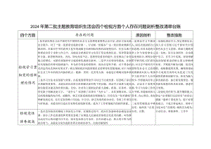 基层党员第二批专题组织生活会四个检视检视学习贯彻党的创新理论、党性修养提高等方面存在问题整改清单台账.docx