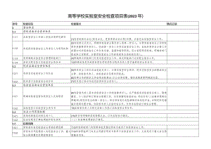 高等学校实验室安全检查项目023年.docx