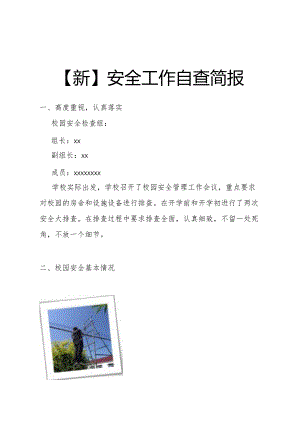 安全工作自查简报.docx