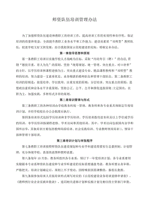师资队伍培训管理办法.docx