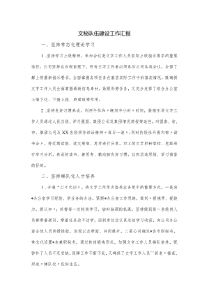 文秘队伍建设工作汇报.docx