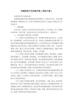 命案防控工作实施方案(优质6篇).docx