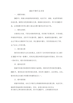 2023年锂行业总结.docx